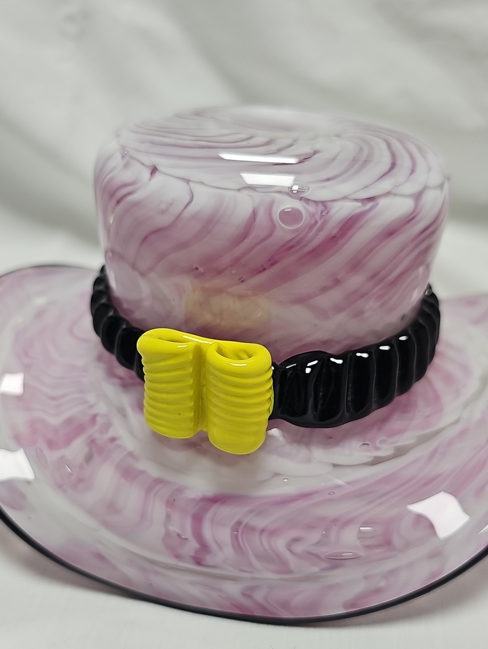 Vintage Block Crystal Mouth Blown Glass Hat - Picture 2 of 7